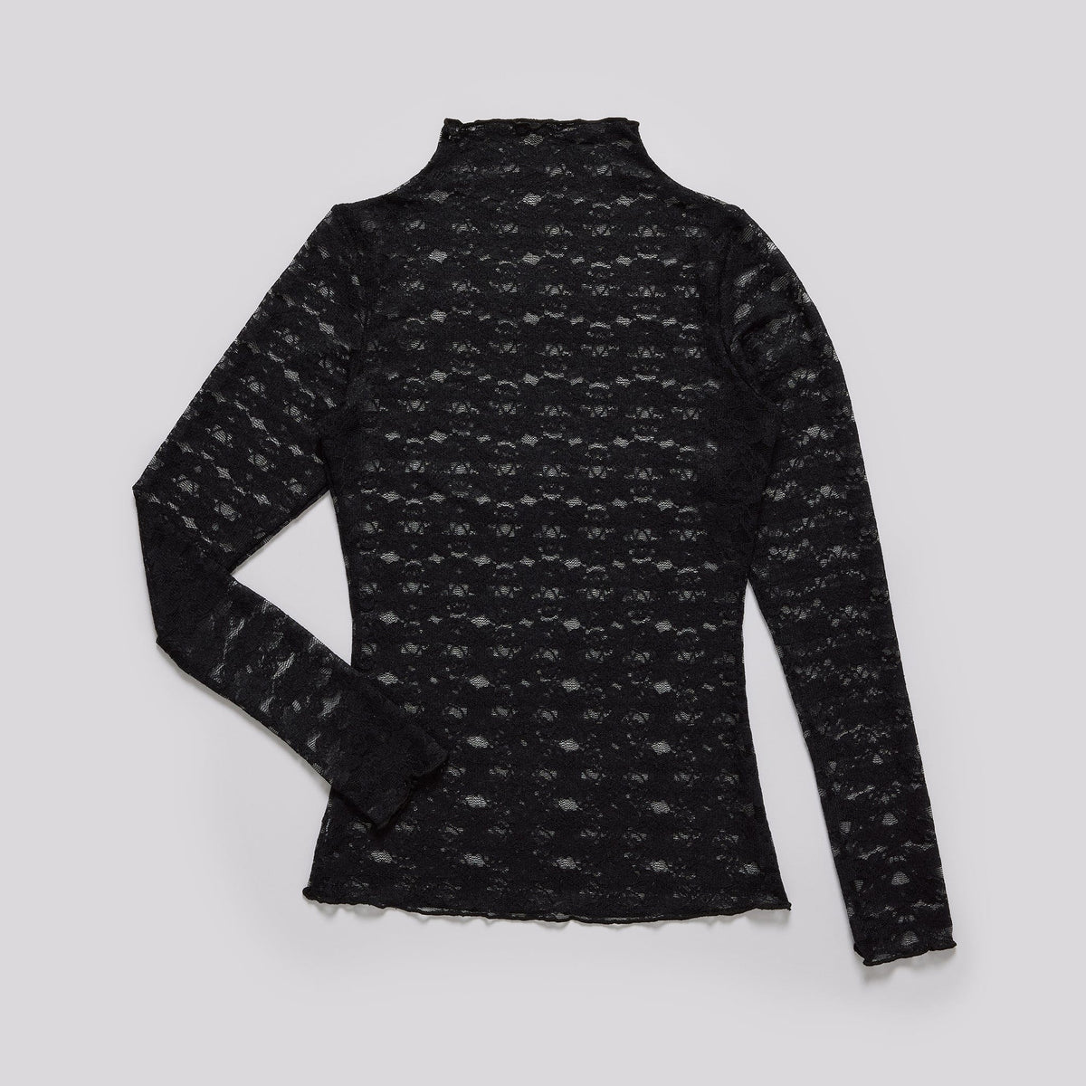 Lace Long Sleeve Top Black