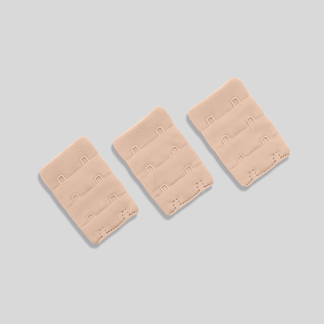Two-Hook Pepper Bra Extenders 3 Pack Buff
