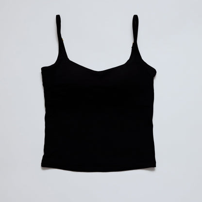 Supima® Cotton Cami Bra Black