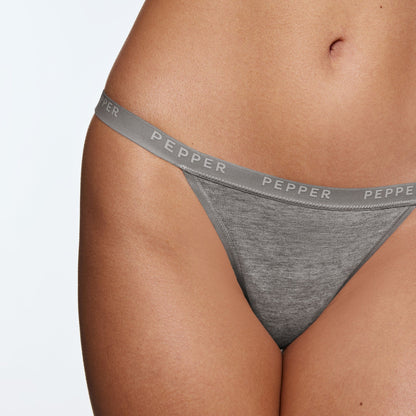 Supima® Cotton String Thong 3 Pack Lilas/Heather Grey/Black