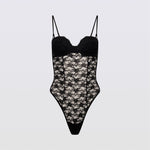 Effortless Lace Teddy Black