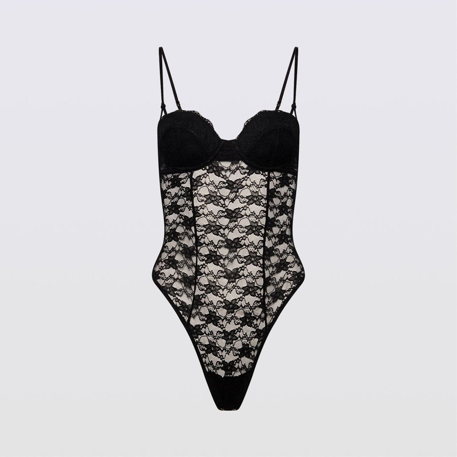 Effortless Lace Teddy Black