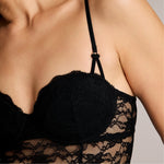 Effortless Lace Teddy Black