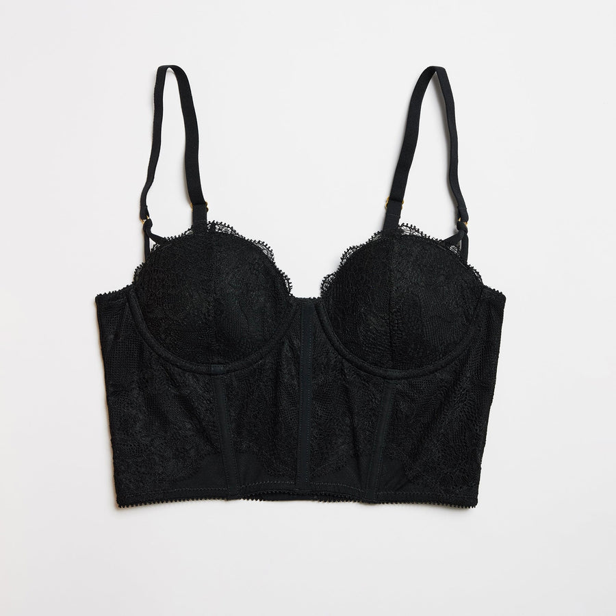 Lace Corset Top Black