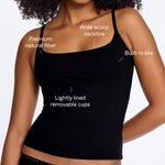 Supima® Cotton Cami Bra Black