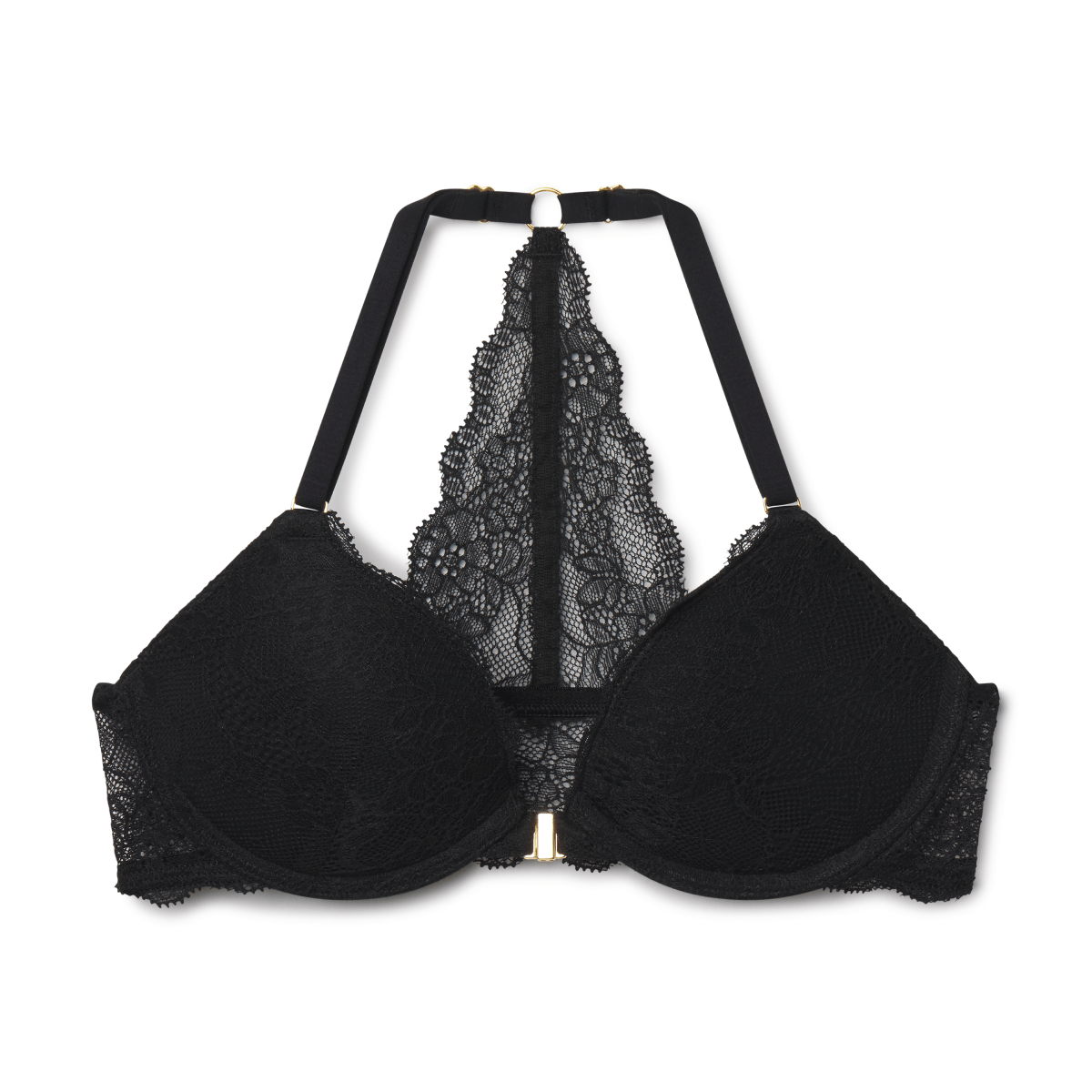 Lace Racerback Lift Up Bra Black