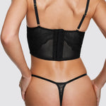 Lace String Thong Black