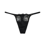 Lace String Thong Black