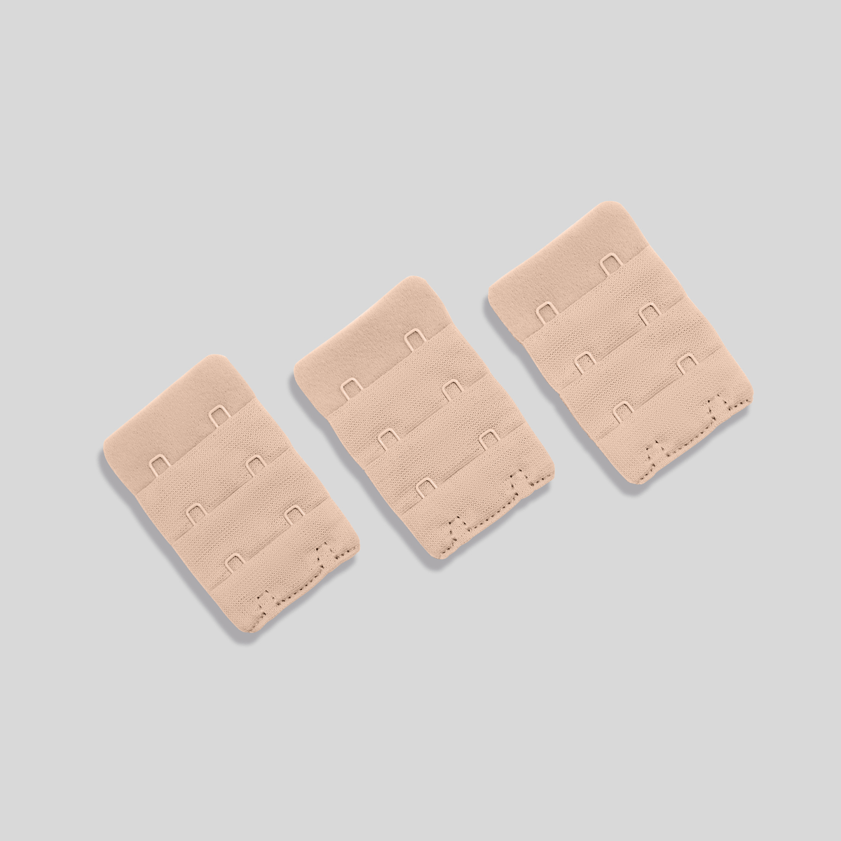 Two-Hook Pepper Bra Extenders 3 Pack Buff