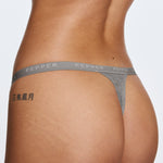 Supima® Cotton String Thong 3 Pack Lilas/Heather Grey/Black