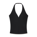 Plunge Halter Top Black
