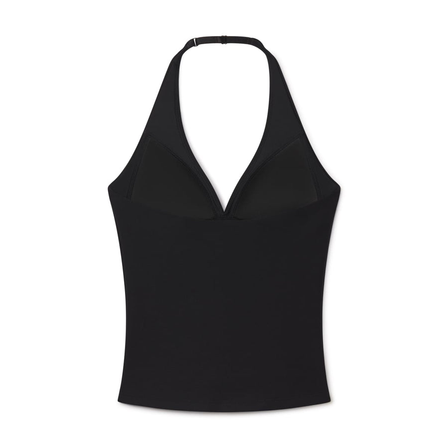 Plunge Halter Top Black