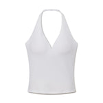 Plunge Halter Top White