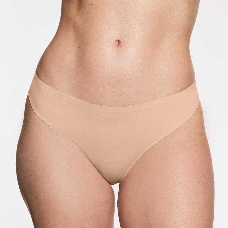 Simply Smooth No Show Thong 3 Pack Mesa/Buff/Black