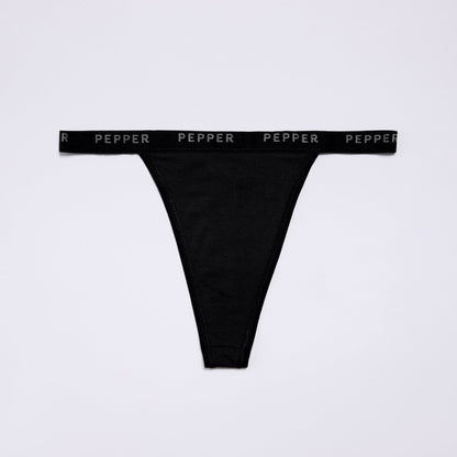 Supima® Cotton String Thong 3 Pack Black