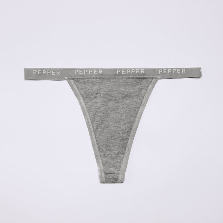 Supima® Cotton String Thong 3 Pack Heather Grey