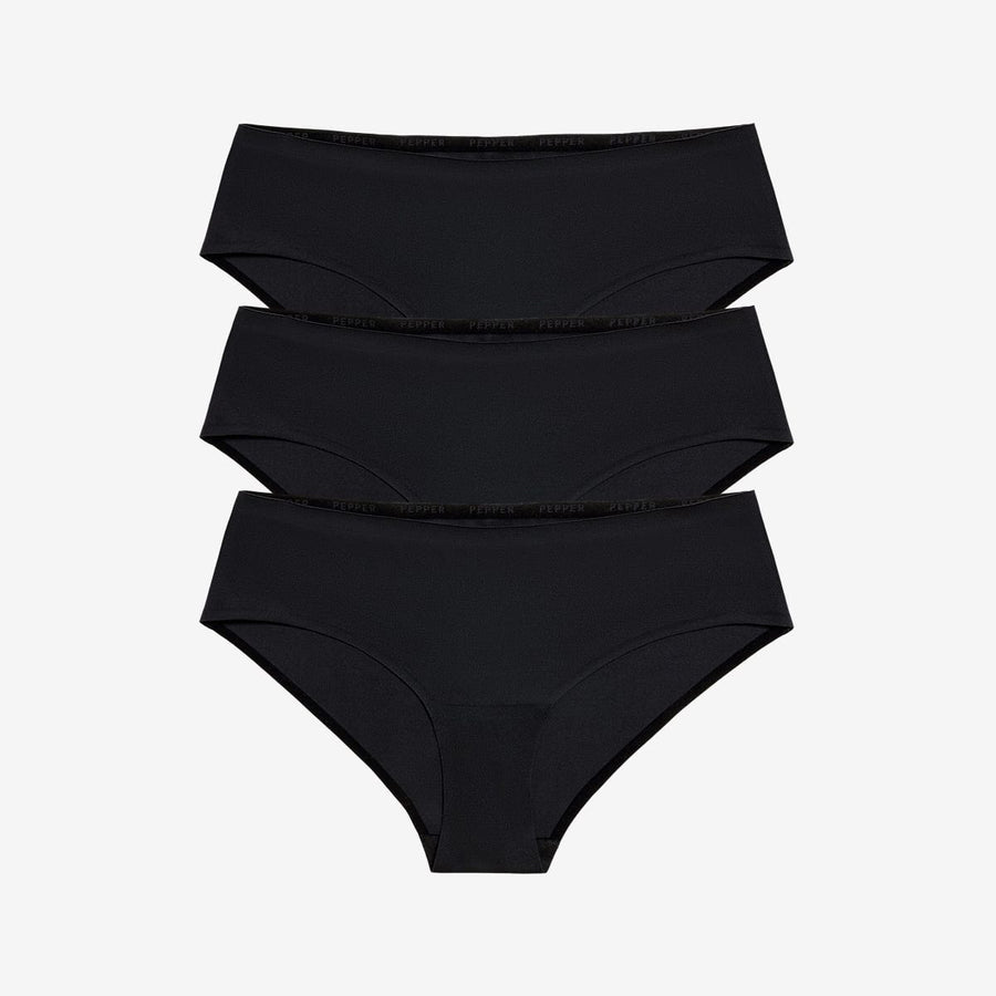 Simply Smooth No Show Hiphugger 3 Pack Black