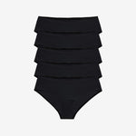 Simply Smooth No Show Hiphugger 5 Pack Black