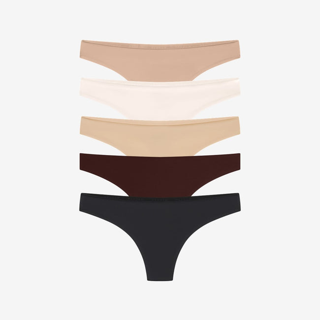 Simply Smooth No Show Thong 5 Pack