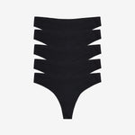 Simply Smooth No Show Thong 5 Pack Black