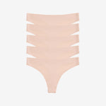 Simply Smooth No Show Thong 5 Pack Buff