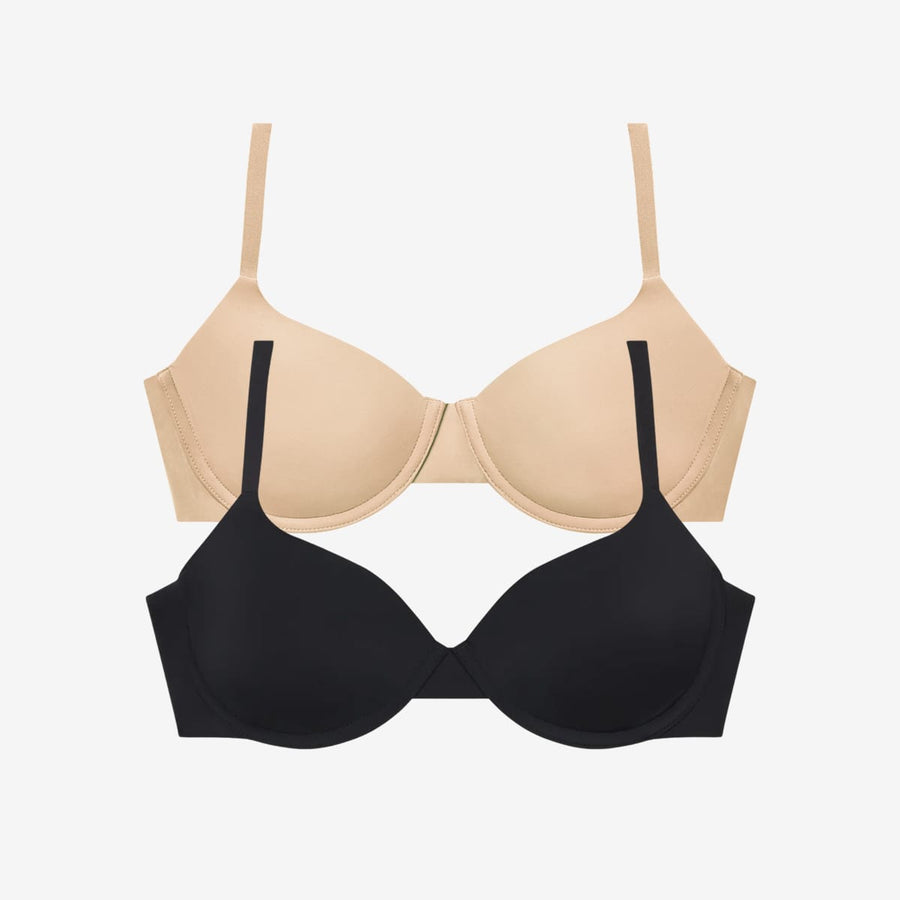 Simply Smooth T-Shirt Bra Duo Buff/Black