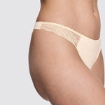 Smooth Fine Lace Thong Sand