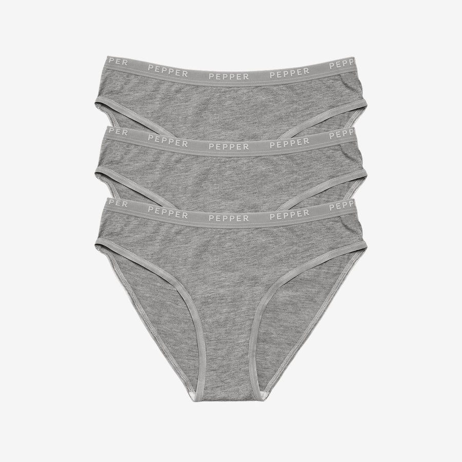 Supima® Cotton Bikini 3 Pack Heather Grey