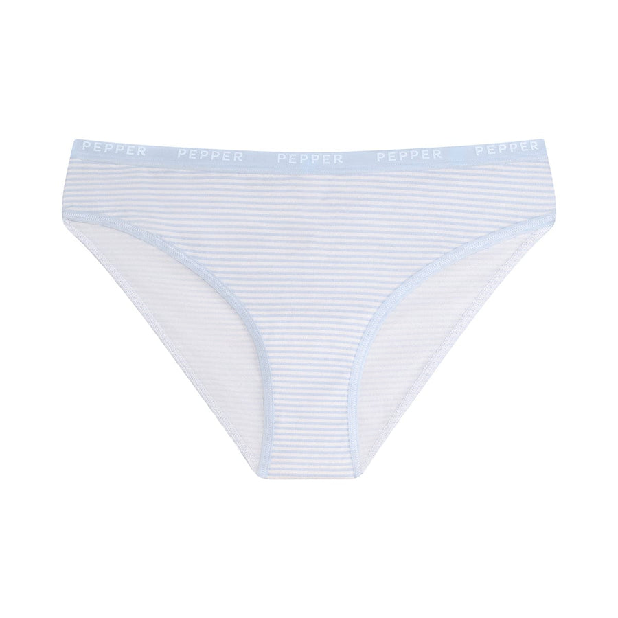 Supima® Cotton Bikini Powder Blue Stripe