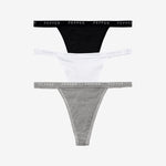 Supima® Cotton String Thong 3 Pack Heather Grey/White/Black
