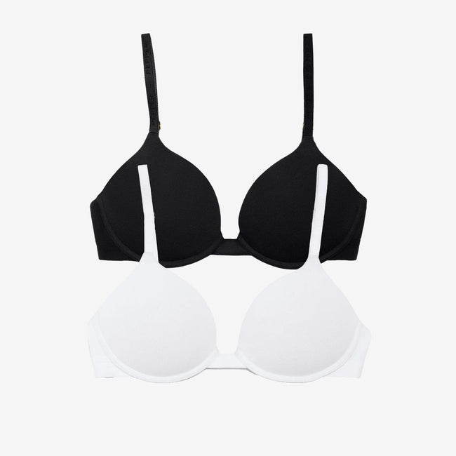 Supima® Cotton Lift Up Bra Duo Black/White