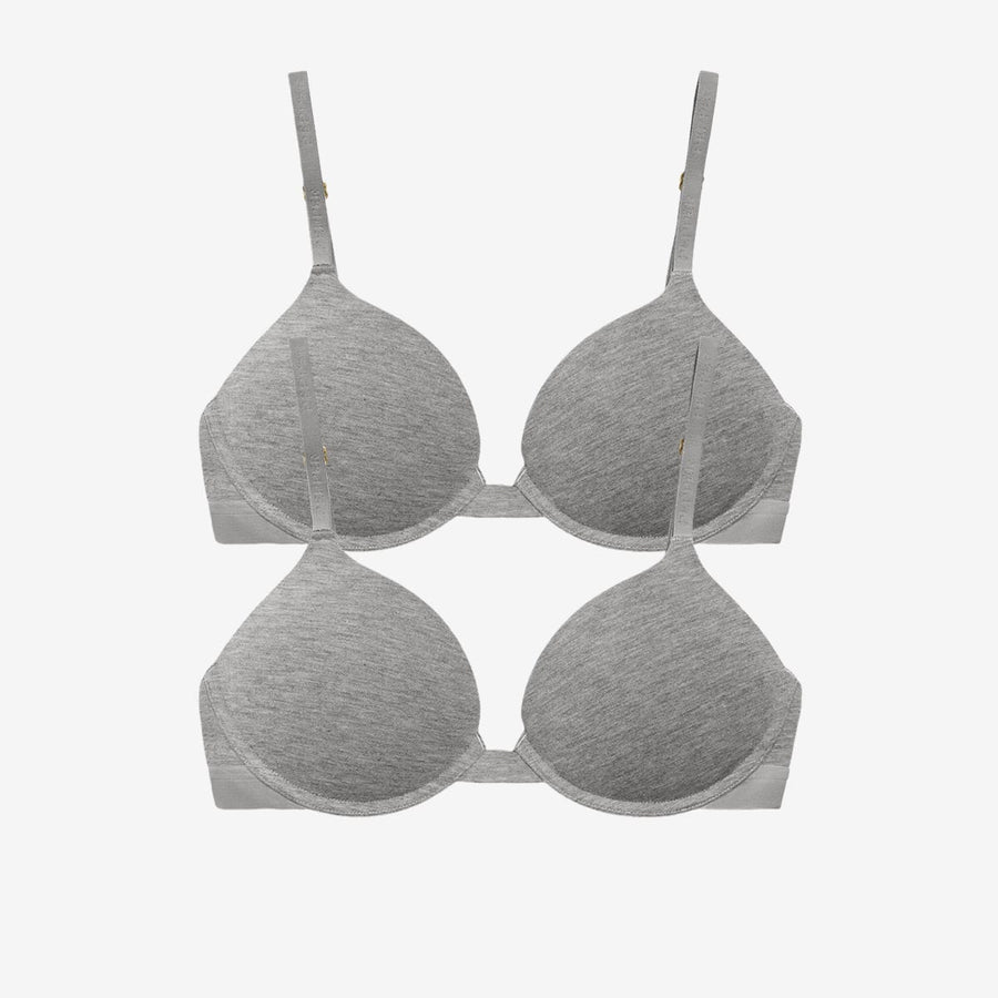 Supima® Cotton Lift Up Bra Duo Heather Grey