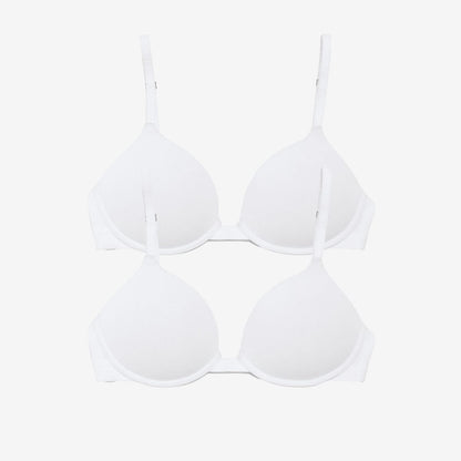 Supima® Cotton Lift Up Bra Duo White