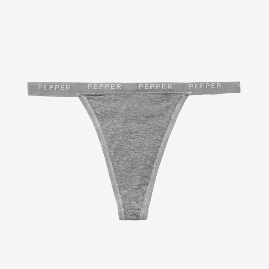 Supima® Cotton String Thong Heather Grey
