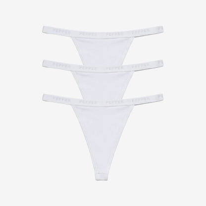 Supima® Cotton String Thong 3 Pack White