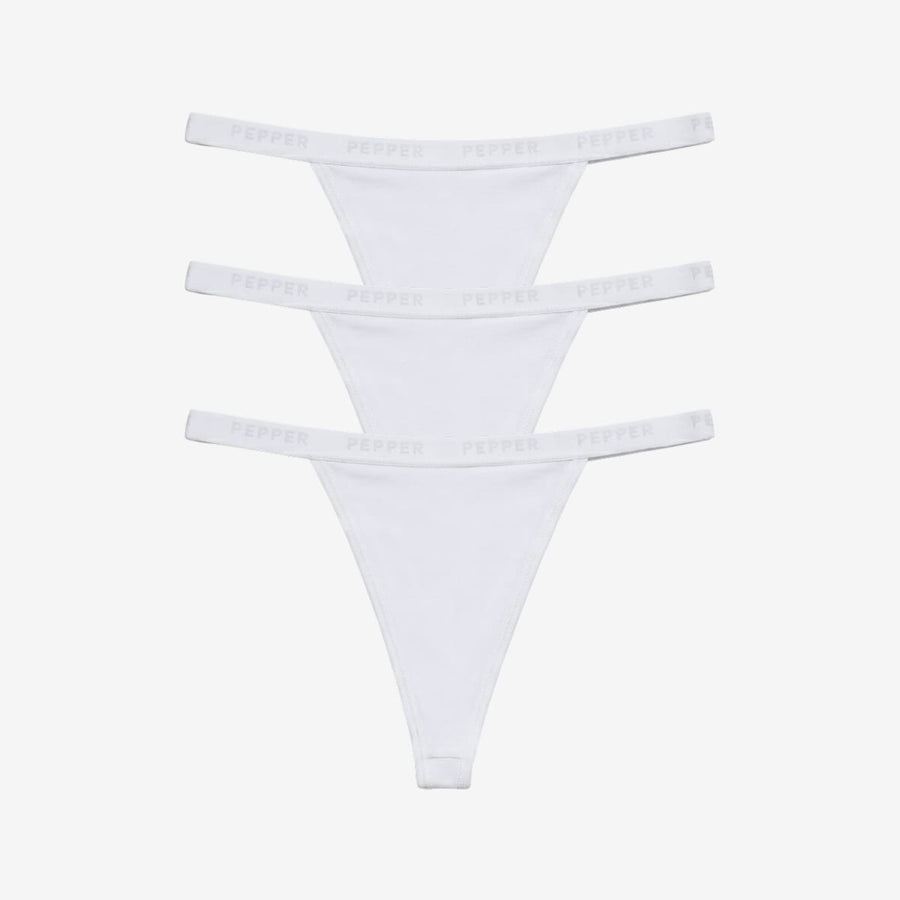 Supima® Cotton String Thong 3 Pack White