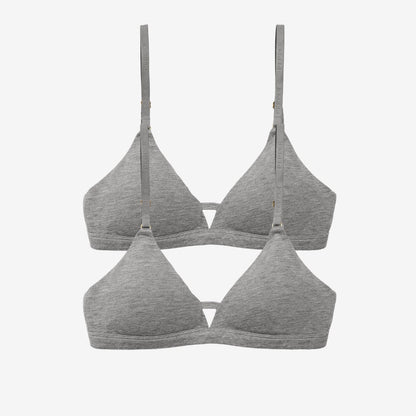 Supima® Cotton Wirefree Bra Duo Heather Grey