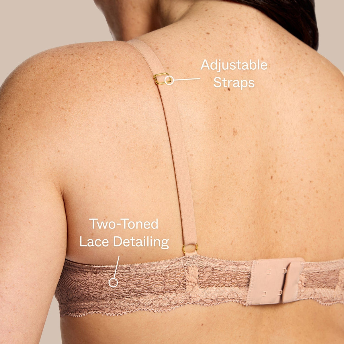 Smooth Lace Lift Up Bra Buff Two-Tone